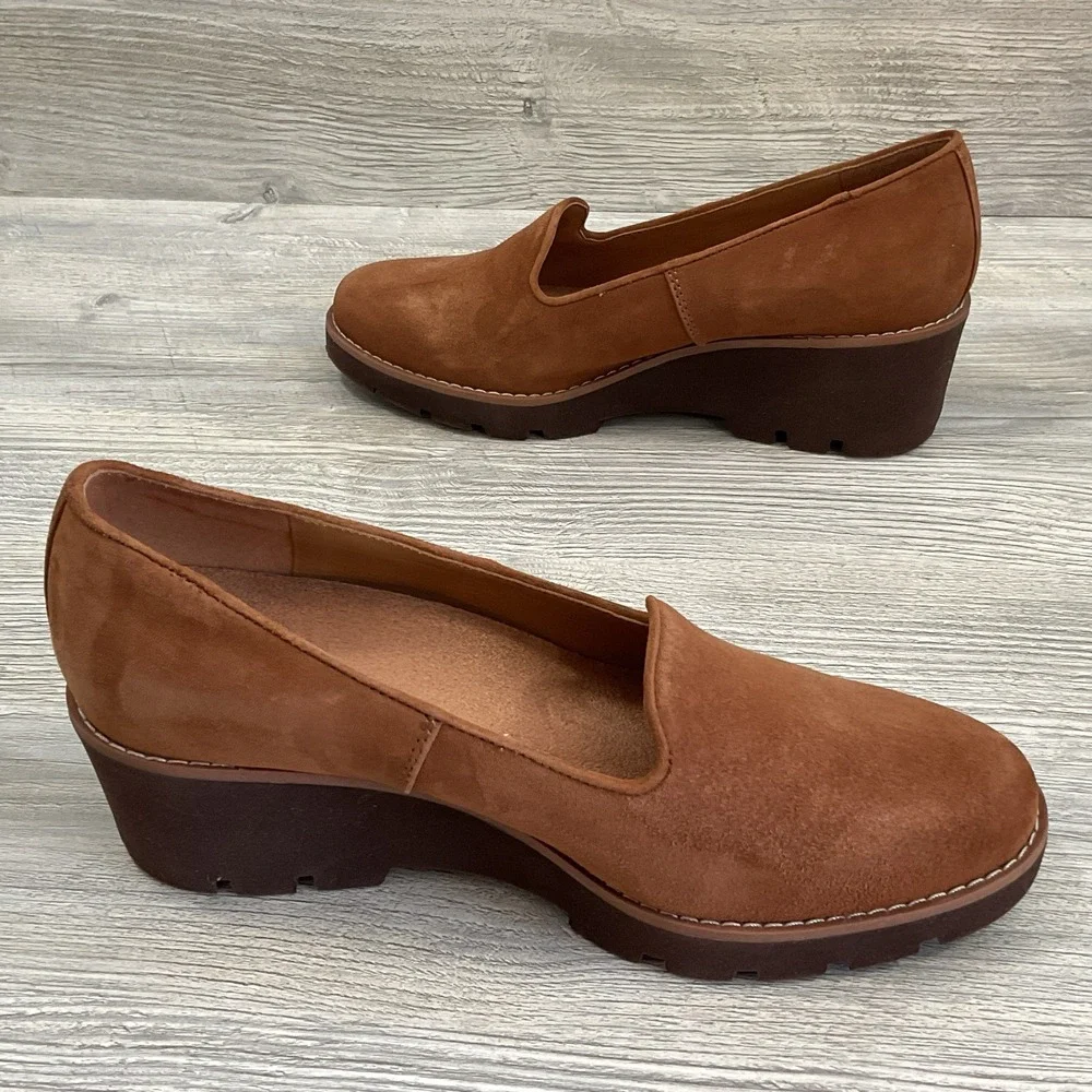 ‼️SALE‼️Vionic Aster Willa Wedge Loafers Toffee Suede